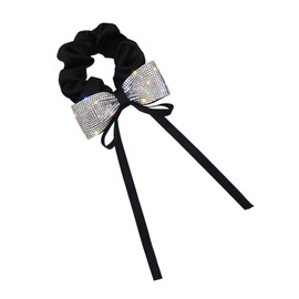 Baluue Elegant Rhinestones Bow Hair Tie Comfortable Scrunchy for Ponytail Fashion Girls Accessory Match Outfit