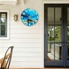 jomparis Outdoor Clocks Waterproof 12 Inch Coastal Sea Turtle Luminous
