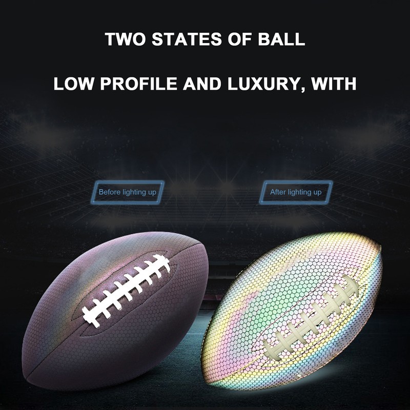 Luminous Fluorescent Reflective Football Pu American Standard Game Training Ball
