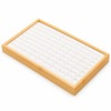 Bamboo Wood Velvet Ring & Stud Earring Display Tray –