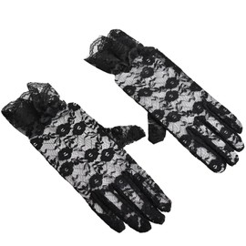 UNVOJL Lace Gloves Women's Short Lace Gloves Elegant Courtesy Floral Gloves Vintage Opera Gloves for Wedding Tea Party Evening Party Cosplay