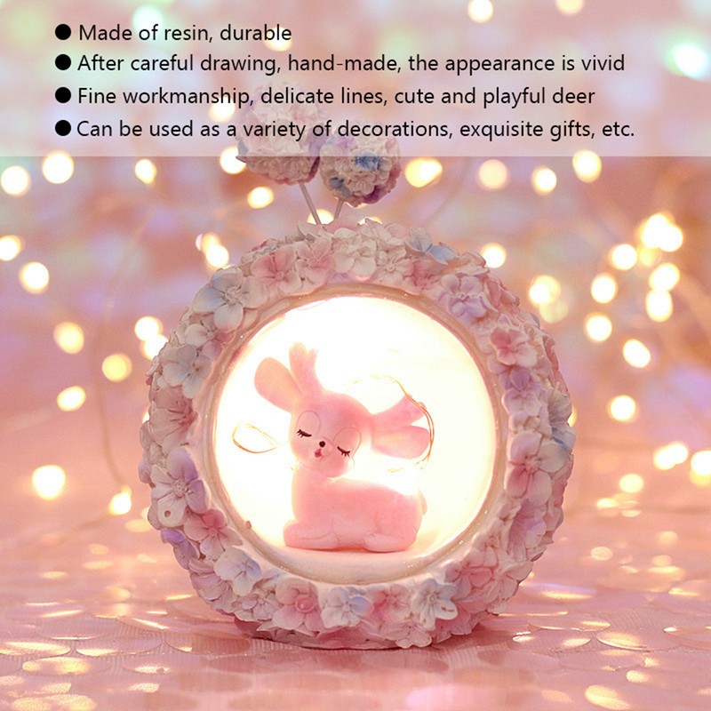 Night Light Ornaments Cute Fawn Girls Desktop Decoration for Holiday