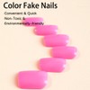 Hot Pink Press on Nails Square Fake Nails Short Glue