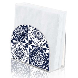 SUPERDANT Retro Pattern Napkin Holder for Tables Acrylic Tissue Holder Tissue Dispenser for Kitchen Acrylic Serviette Holder Serviette Dispenser for Kitchen Dining Room Farmer Modern Decor