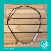 Handmade Puerto Rico Letters Adjustable String Necklace Black + 2