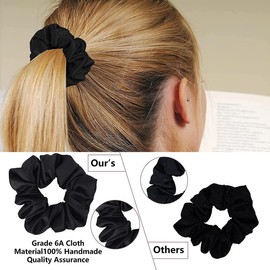 Staila Hair Ties, 3 Pack Hair Scrunchies Hair Bands for Women Girls, Soft Satin Hair Elastics Hair Coils Accessories for Long Lasting Braids, Ponytails and More