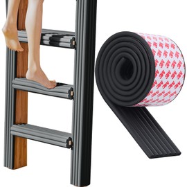 Bunk Bed Ladder Pads, Self-Adhesive Bunk Bed Ladder Cover, Bunk Bed Step Foam Padding, Ladder Step Pads Loft Bed, Soft Extra-Wide Edge Protector, Furniture 6.5 Ft Black
