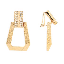 Grossé Art Deco GJ64180 Clip-On Earrings Crystal 22 Carat Gold-Plated, Crystal, Crystal