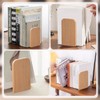 KARBAG Book Ends, 2 Pack Natural Bamboo Bookend Heavy Duty
