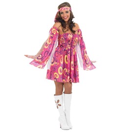 Fun Shack Go Go Girl Costume Women, Gogo Costume Women, Gogo Costumes for Women, 70s Costume For Women Disco Dress, X-Large