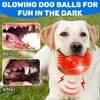 Ousiya 4 Pack 4.5" Light Up Squeaky Dog Balls, Spiky
