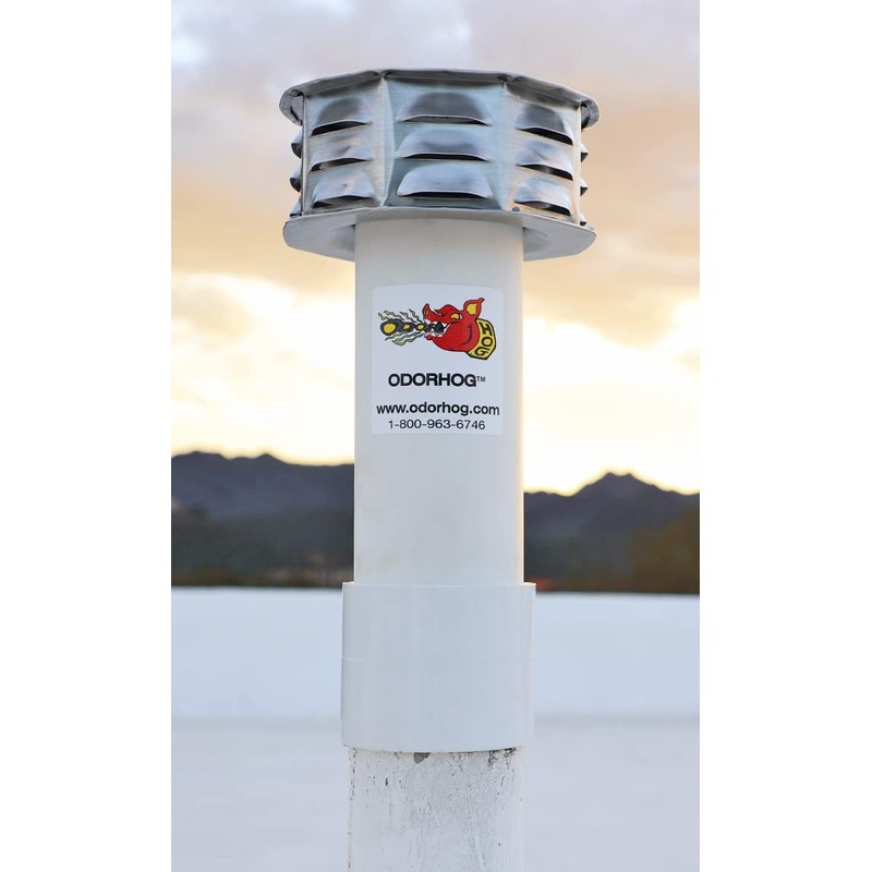 OdorHog Metal Cap Slip On Vent Stack Pipe Filter 2"