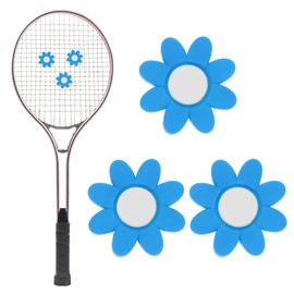 TIXIPEM Tennis Racket Dampener [3PCS] - Funny Flower Shape Silicone Tennis Shock Absorber Racket Vibration Dampener Use for Racket [Blue]