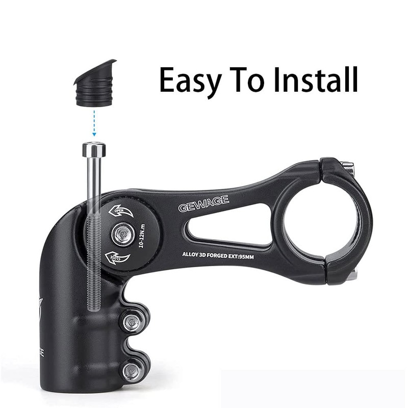 GEWAGE Handlebar Stem -130 Degree Handlebar Stem MTB 75mm 95mm
