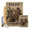 Navy Slavery Barbarism Burlap Garden House Flags Kit Armed Forces