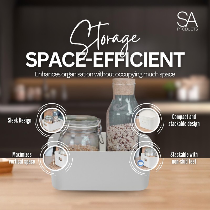 SA Products 6 Pack Plastic Storage Boxes Colourful Storage Baskets