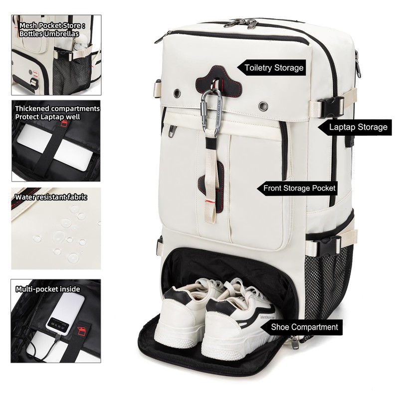 ODSSTAIPS Backpack for Traveling On Airplane,Expandable Carry On Laptop Backpack
