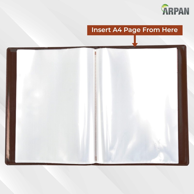 Arpan A4 Brown Professional Display Presentation Book 48 Pocket (96-Side)
