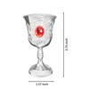 Ruby Goblet Embossed Design Silver Metal Wine Glass Vintage Ethnic