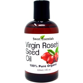 Organic Unrefined Virgin Rosehip Oil 4oz Bottle Premium 100% Pure Imported From Chile Cold-Pressed Unrefined BEST for Face & Skin - HEALS Dr