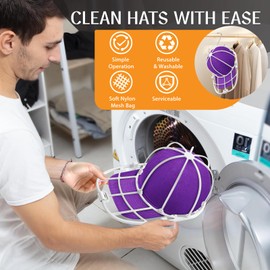 Perfect Baseball Hat Washer for Washing Machine, Ball Caps Washing Cage for Dishwasher, Baseball Cap Protector Fit for Adults and Kids Hats (Creamy White)
