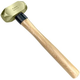 WEDO Brass Sledge Hammer 5lb, Club Hammer with Wooden Handle, Drilling Flat Hammer, Die-Forged, Corrosion Resistant, Length 16"