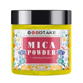 GOODTAKE Yellow Mica Powder | Resin Color Pigment | Resin Dye | Mica for Soap Making, Resin, Candle Making, Bath Bomb, Slime, Nail Polish, Eye Shadow - Pure Natural Mica Powders (Yellow, 2 oz)