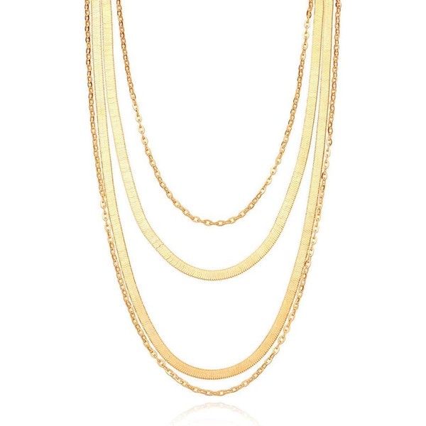 Bohemian Layered Choker Necklaces Multilayer Adjustable Layering Chain Gold Snake