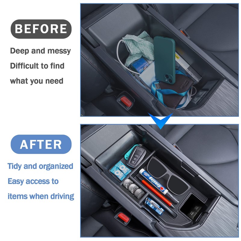 TOPINSTALL Center Console Tray Compatible with 2018-2024 Toyota Camry XLE