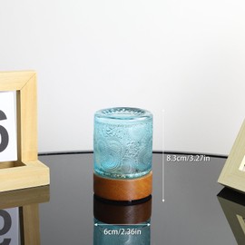 CZSHCKJYXGS Small Battery Operated Light with Timer,Adult Night Lights for Bedroom,Mini Lamp for Lndoor Use in Bathroom, Hallway,Glass Light Lamp (Blue)