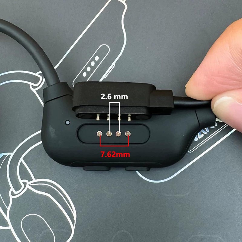 Charging Cable for Bone Conduction Headphone, 4-pin Charger Fit for