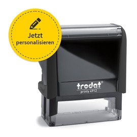 Trodat Printy, Personal Stamp with Desired Text and Logo Load, Self-Inking Company Stamp (Black, 47 x 18 mm, Printy 4912)