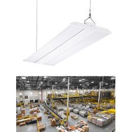 LEONLITE LED Linear High Bay Light 4FT, 225W 30375LM Linear High Bay Shop Light, 135LM/W, 120-277V, 1520W Eqv. 0-10V Dimmable Commercial Hanging Linear Shop Lights for Warehouse, 5000K Daylight, ETL