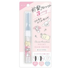 Klux Sanrio Characters 3-Way Point Hair Brush, Scented 123408 Bangs, Stubby Hair, Gelee Brush, Comb, See-through Bang