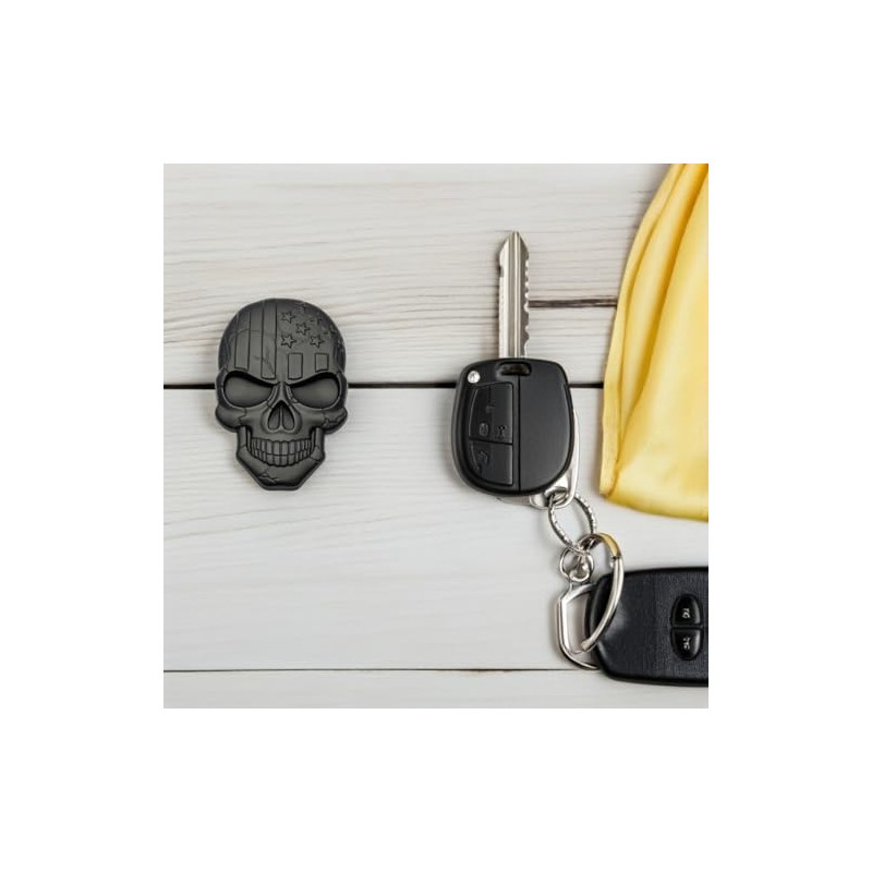 WOONEKY Emblema Decorativo De Calavera 3d Pegatinas De Zinc Para