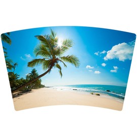 Mugzie 16 Ounce Stainless Steel Cocktail Shaker/Martini Shaker with Wetsuit Cover - Palm Tree and Beach