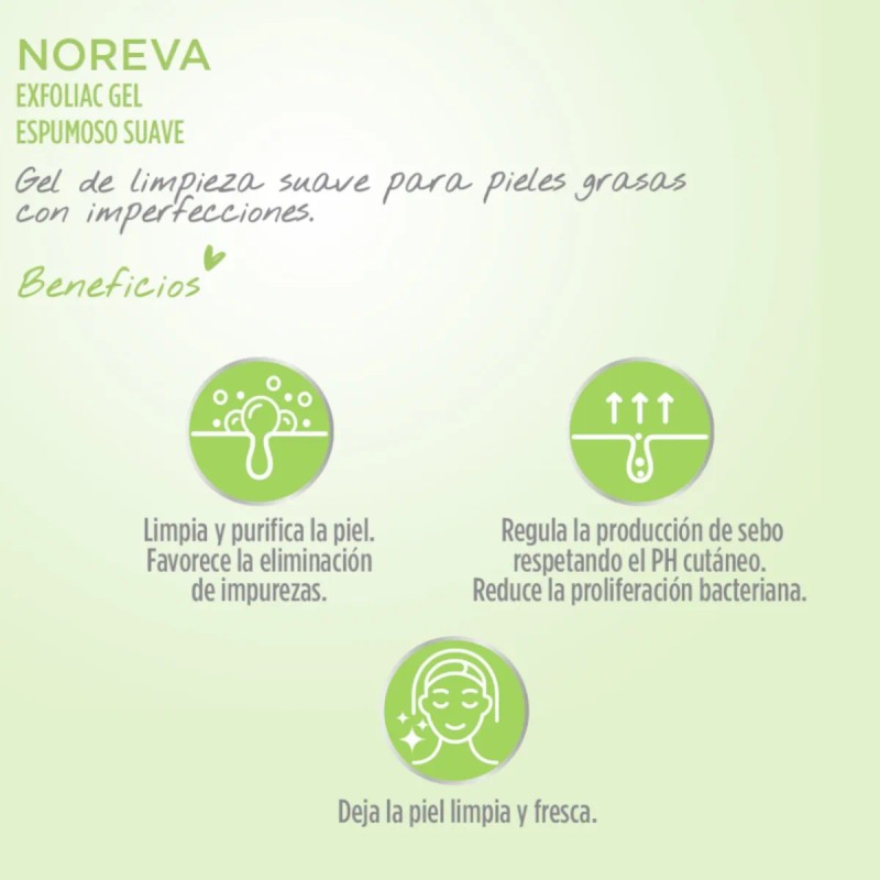 Gel Limpiador Noreva Exfoliac Acné Regulador De Sebo 200ml