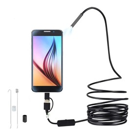 Ghopy Endoscope HD Endoscope Camera 3-in-1 Waterproof Inspection Camera with LED, Rigid Snake Cable for Android, iOS, Mac