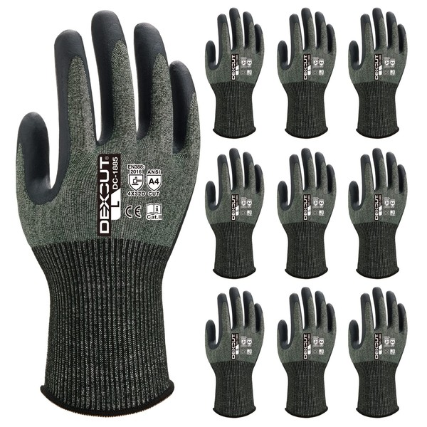 Weed DC-1885 DC-1885 Work Gloves, Cut Resistant, Level D, Ultra Thin, 18 Gauge, Compatible with Touch Panels, Small Size, Dark Green