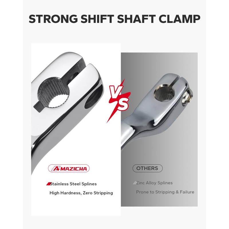 Amazicha Stainless Steel Heel Toe Shift Lever Pegs Shifter Lever
