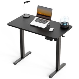 ExaDesk 35" x 20" Electric Standing Desk, Compact Height Adjustable Desk for Small Spaces, Small Ergonomic Sit Stand Workstation for Home Office Bedroom Apartment (Classic Black)