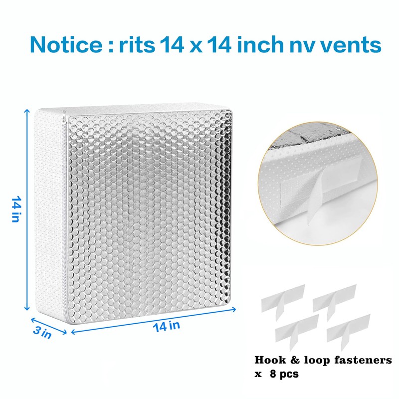 2 Pack RV Vent Insulator and Skylight Cover 14″x14″x3″ with
