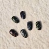 Black Glow Handmade Nail Tips - Square / 블랙 글로우