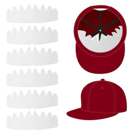 Ylsamzgkj 6 Pcs Baseball Caps Inserts, Flexible Hat Liners Protection Washable Felt Sweat Hat Reusable Cap Fitter Inserts Bump, Hard Sweat Bands Brim Shaper for Baseball Caps.(White, 6pcs)