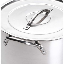 IMUSA USA Stainless Steel Stock Pot with Lid 12-Quart, Silver