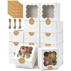 50 Cajas de Postre con Ventanas, Cajas Individuales para Cupcakes