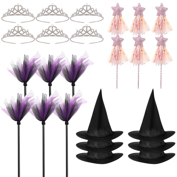 24 Pcs Witch and Princess Party Favors 6 Witch Hats