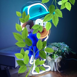 JOSEBRU Gravty Falls Dipper Neon Sign Cartoon Anime Neon Lights for Wall Decor Dimmable TV Series Adventurer Boy Sign for Bedroom Birthday Christmas Party Gifts Decoration