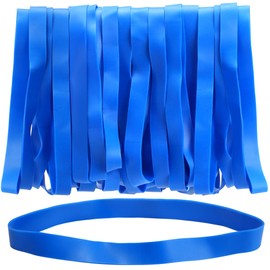 LotFancy Large Rubber Bands, 30Pcs Size #107 Big Wide Elastic Bands, Heavy Duty Blue Long Rubber Bands for Office Supplies