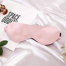 THXSILK Silk Sleeping Mask Women Silk 22 Momme, Organic Mulberry Silk Eye Mask Comfortable, Night Mask with Elastic Band for Sleep at Home and Travel, Charming Pink